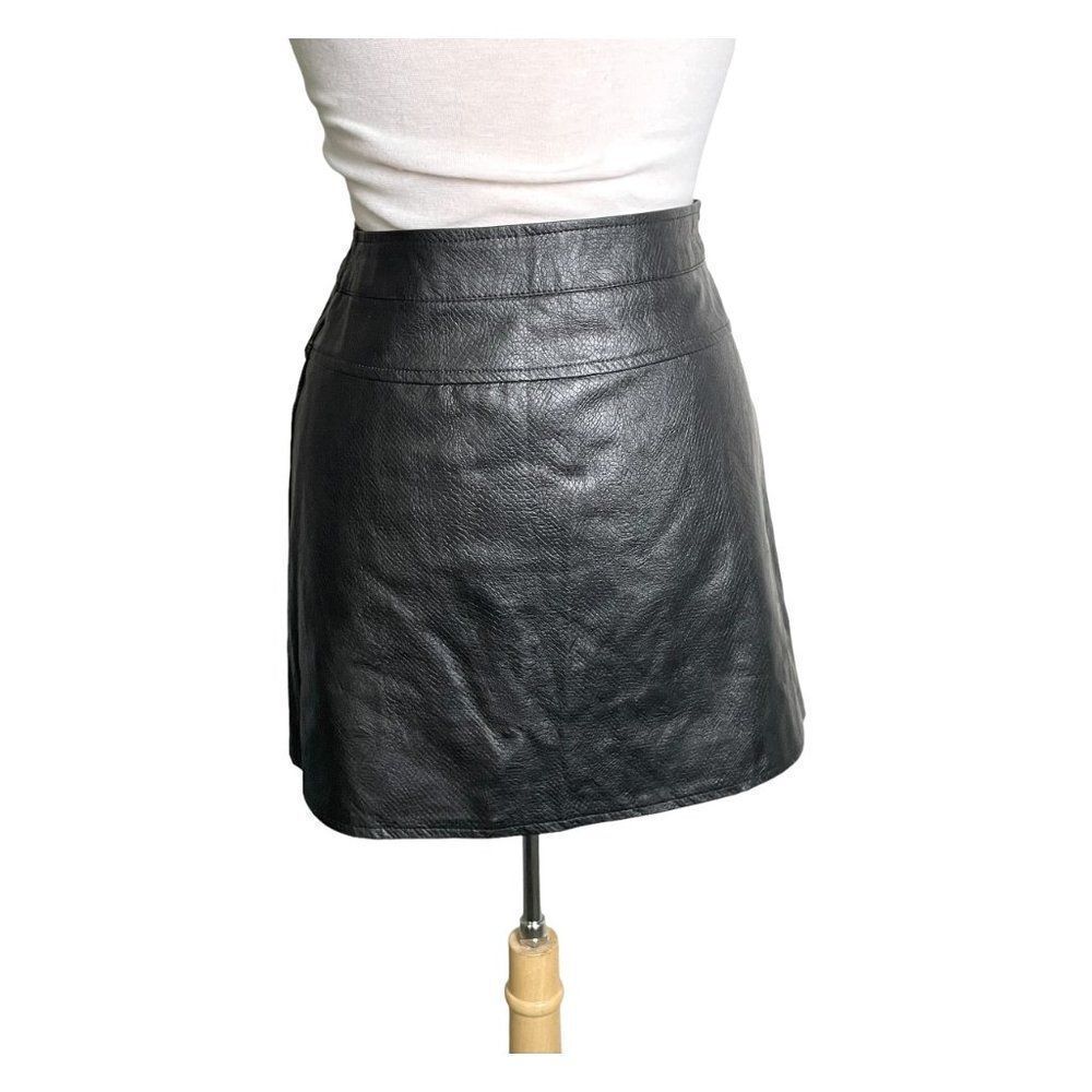 Womens‎ Black Faux Leather Snakeskin Skirt Size Small Just One Brand